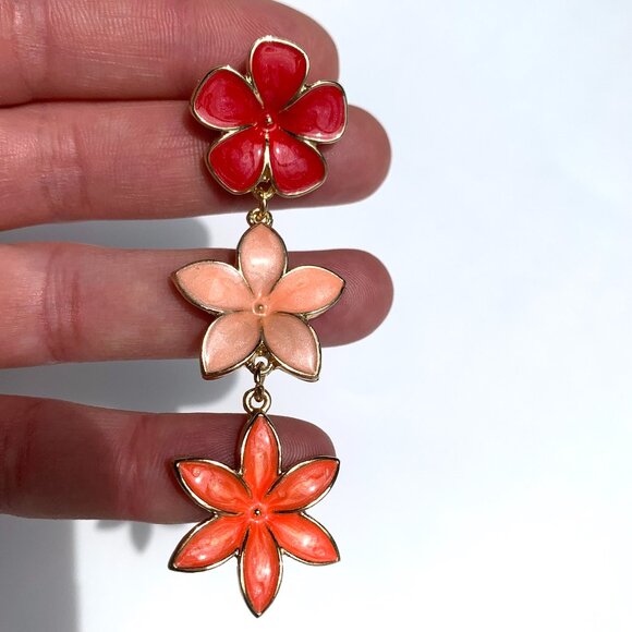 NEW~ Anthropologie Baublebar Colorful Flower Drop Earrings - Picture 7 of 7